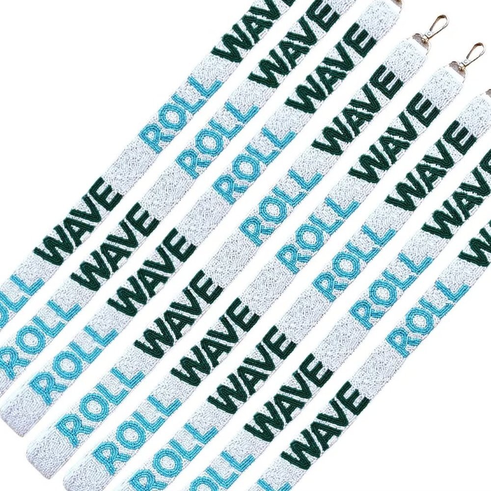 ROLL WAVE Tulane University beaded purse strap | Tulane beaded purse strap - Picture 2 of 3